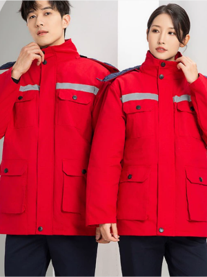 定制冬季工作服套裝工廠車間勞保加厚反光物流倉儲(chǔ)棉服